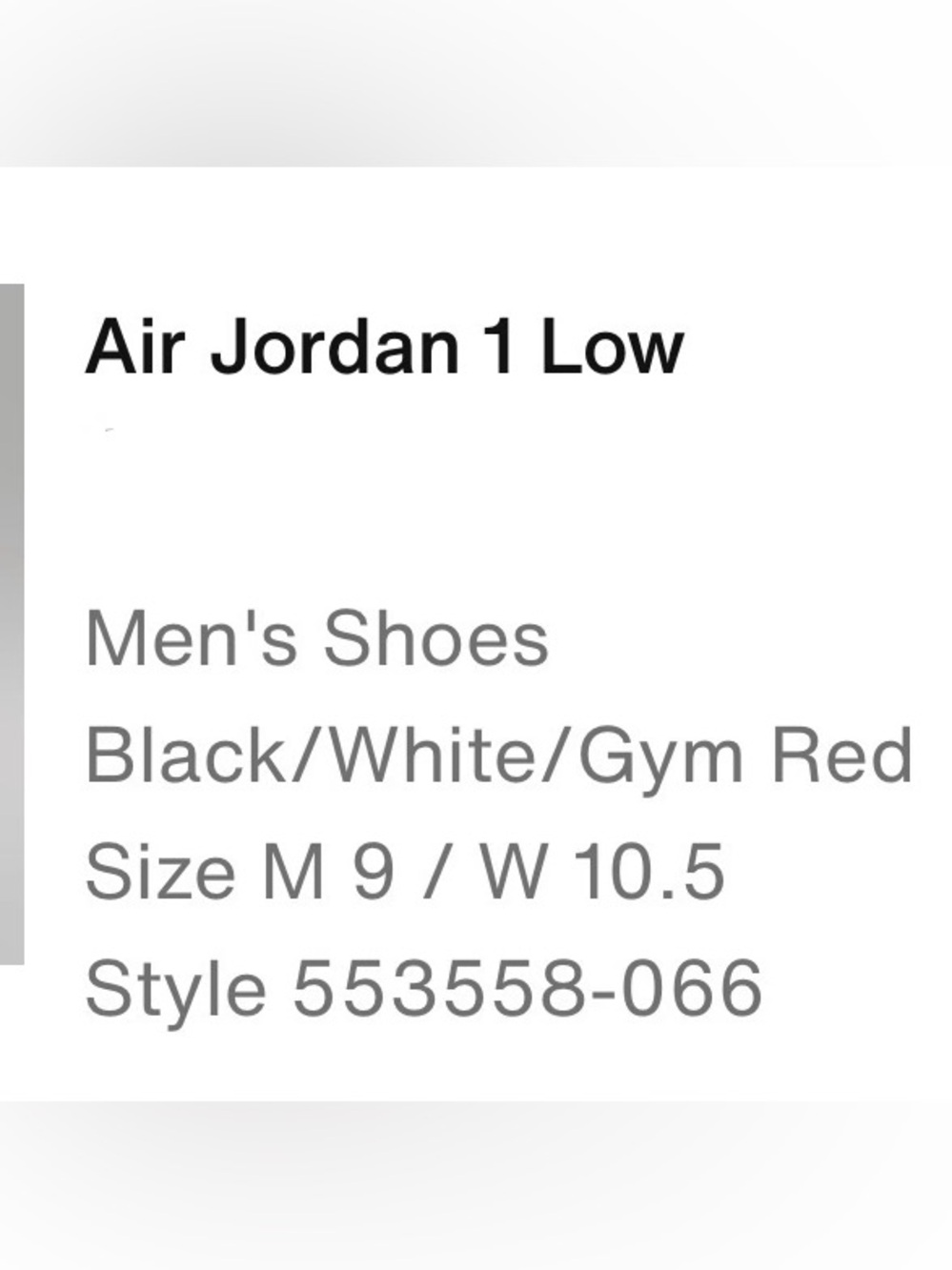 Air Jordan 1 Low Men's Black & Red Low-Top Sneakers - Picture 7 of 7